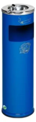 Produktbild von Robuster Kombiascher mit poliertem Aschereinsatz | 11,6 Liter, HxBxT 66x20x20cm | Verzinkter Stahl | Blau