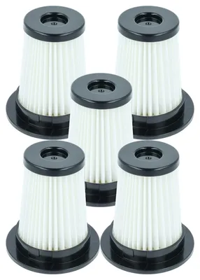 Produktbild von vhbw 5 Staubsaugerfilter kompatibel mit Grundig GMS3880, VCP3130L Staubsauger - HEPA-Filter Schwarz Weiß