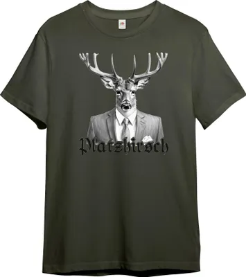 Produktbild von PAULGOS Herren T-Shirt "Platzhirsch mit Sakko", Hirschkopf