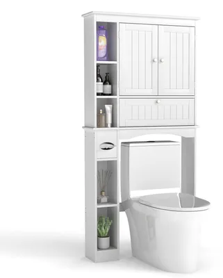 Toiletkast mit 3 Türen, verstellbaren Böden, 80x21x165 cm, weiß