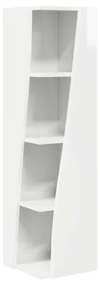 Zdjęcie produktu dla Szafka narożna vidaXL, biała, z połyskiem, 27,5 x 27 x 102 cm, materiał drewnopochodny