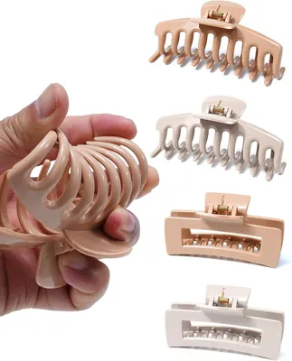 Produktbild von Silikon-Haarspangen 4 Stück – weiche Haarclips – flexible Haarspangen für dünnes & dickes Haar – Haaraccessoires für Damen & Mädchen - Paket D