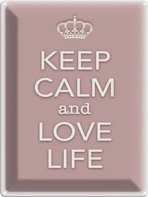 Produktbild von vianmo Blechschild 40x30 cm Keep Calm and love life