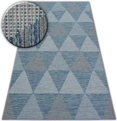 Zdjęcie produktu dla Dywan SZNURKOWY SIZAL LOFT 21132 TRÓJKĄTY kość słoniowa/srebrny/ niebieski 120x170 cm