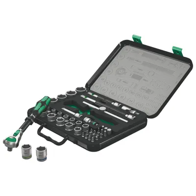 Obrázok produktu pre Wera 05003594001, Zakladací kľúč, 43 kusov, Čierna, Chróm, Zelená, CE, Kľúč, 3/8"