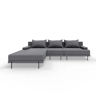 Produktbild von TRADA Gartensofa lounge set Bahama S Dunkelgrau Gartenmöbel set Wasserabweisend Stoff Links L-form