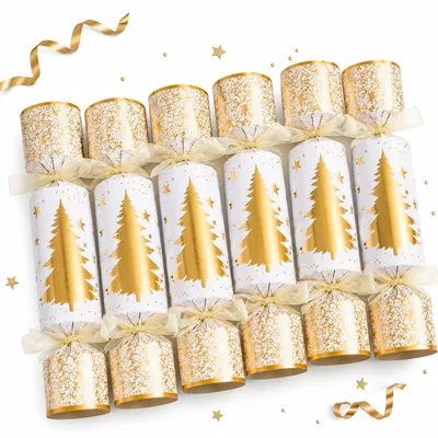 Immagine prodotto di Set di 6 festoni natalizi - Oro/Bianco - Decorazioni natalizie