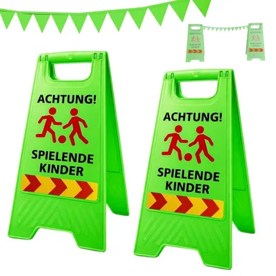 Image de Solidchoice - Lot de 2 panneaux d'avertissement "Attention, enfants" avec bandes réfléchissantes