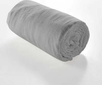 Image de Drap housse - Douceur d'Intérieur - Gaze de coton - 200x160cm - Gris