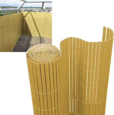 Produktbild von Jayseuw PVC Sichtschutzmatte Sichtschutzzaun Sichtschutz für Zaun Balkon Windschutz Bambus 100x500cm