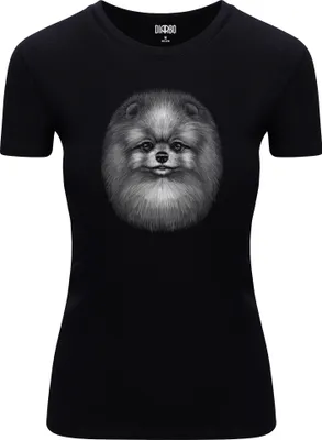 Produktbild von Diarbo Damen T-Shirt mit Tierliebhaber Druck Deutscher Spitz Schwarz Gr.S