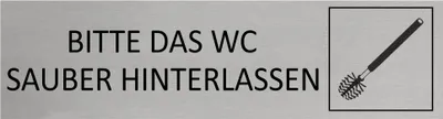 Produktbild von CombiCraft Aluminium Türschild Bitte das WC sauber hinterlassen 165x45mm mit 3M-Tape