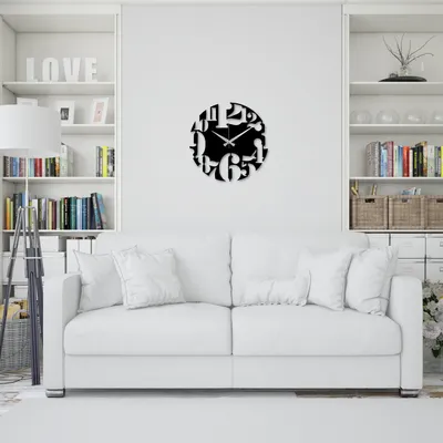 Produktbild von Opviq, Enzoclock- ENZ1401, Schwarz, Wanduhren, 48 x 48 cm, 100% Metall (Dicke: 1