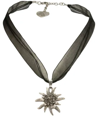 Produktbild von Alpenflüstern Trachtenschmuck-Set Organza-Trachtenkette und Ohrhänger Strass-Ede