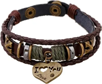 Produktbild von I Love You Armband - Braun für Uni KP33170