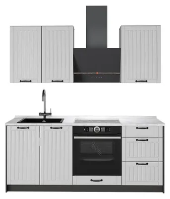 Imagen del producto de Cocina para solteros Vicco Fame-Line Blanco casa de campo/Antracita 190 cm, ET Mármol, Model 64869