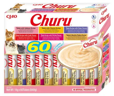Immagine prodotto di Confezione assortita INABA Churu Tonno - premietti per gatti - 60 x 14 g