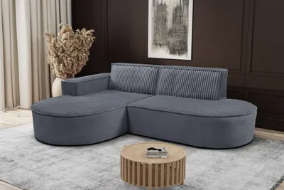 Produktbild von Kaiser Möbel Modernes L-förmiges Designer-Ecksofa Modena Soft Dunkelgrau Links