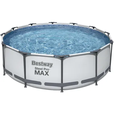 Produktbild von Steel Pro Max™ Frame Pool Komplett-Set, rund, mit Filterpumpe & Sicherheitsleiter 366 x 100 cm, Schwimmbecken, Schwimmen, Pools