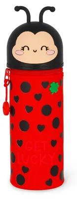 Image de Étui à crayons en silicone 2-en-1 - Style "kawaii" - Motifs coccinelles