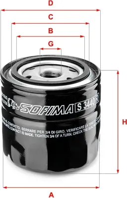 Produktbild von Ölfilter SOFIMA S 3440 R Anschraubfilter für JEEP CHEROKEE (XJ) für RENAULT MEGANE I (BA0/1) SUPER 5 (B/C40) ESPACE II (J/S63)