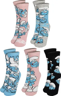 Produktbild von Die Schlümpfe Socken für Damen - Allover Frauen Sneaker Strümpfe 38-43 (5er Pack) 38-43