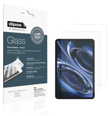 Produktbild von 2x Schutzfolie für Redmi K Pad 2 matt - Anti-Shock 9H Folie dipos Glass Kunststoffglas