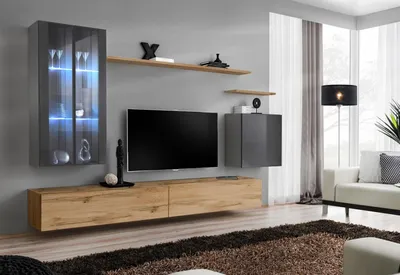 Produktbild von Designer Komplett Luxus Garnitur Wohnzimmermöbel Regale Stil Modern Sideboard