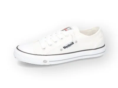 A single white Dockers by Gerli sneaker is shown against a white background.