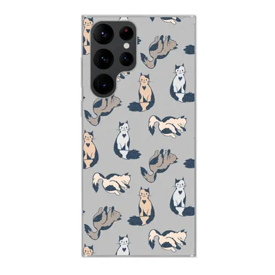 Produktbild von MuchoWow® Handyhülle Schutzhülle Hülle für Samsung Galaxy S22 Ultra Muster - Katze - Herz - Jungen - Mädchen - Kinder - Kind Silikon Softcase Handy Hülle - Abbildung
