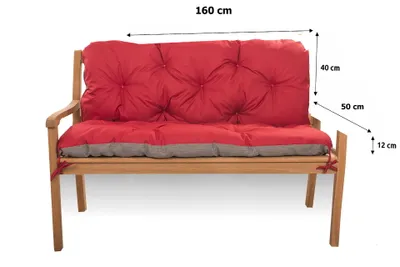 Obrázok produktu pre Vankúš pre záhradný lavicový 160x50x40cm èervený | lavicové sedadlo | vankúše na záhradnú hojdaèku | Vodotesný vankúš na záhradnú lavièku