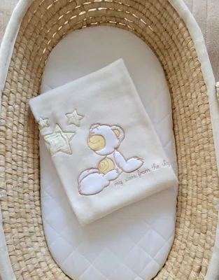 Produktbild von Fleecedecke für Babys - Carlo - Teddybär mit Sternen, creme