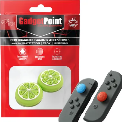 Produktbild von Thumbgrips - Thumb Grips voor Nintendo Switch Joy-Con Controllers - Gaming Thumbgrips - Performance Anti-Slip Thumbsticks - Bescherming Accessoires - Fruit - Groen -