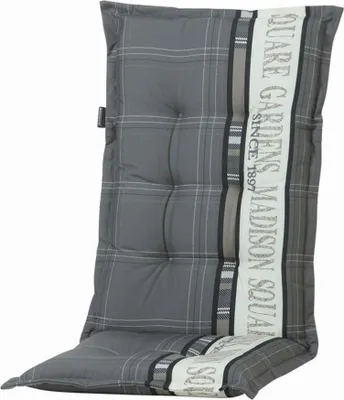 Produktbild von 4 Stück MADISON Dessin Auflage, Polster für Gartenmöbel, Hochlehner, 50% Baumwolle 50% Polyester, in grau