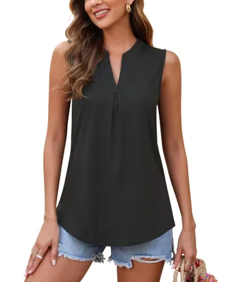 Produktbild von Solidchoice – Damen-Tanktop ohne Ärmel mit V-Ausschnitt
