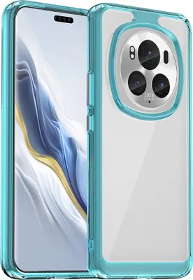 Produktbild von Schutzhülle für Honor Magic6 Pro Klar Rückseite Stoßfeste TPU Silikon Bumper Hülle Hellblau