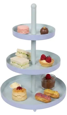 Productafbeelding van Cookinglife Etagere Metaal - Blauw / Mint - ø 15, 20 & 25 cm - 3-laags - 35 cm hoog