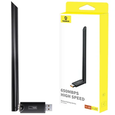 Produktbild von Baseus FastJoy Adapter Wi-Fi mit Antenne, 150Mbps (schwarz)