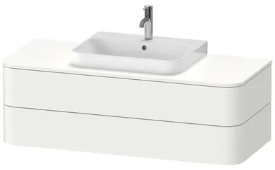 Produktbild von Waschtischunterbau HAPPY D.2 PLUS 1300x550mm 2 Schubk we s-matt o ES weiß supermatt ohne Einrichtungssystem