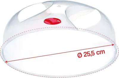 Produktbild von Mikrowellendeckel mit Klappe, Rot, 25,5 cm Durchmesser, Hygienisch, Spülmaschinenfest