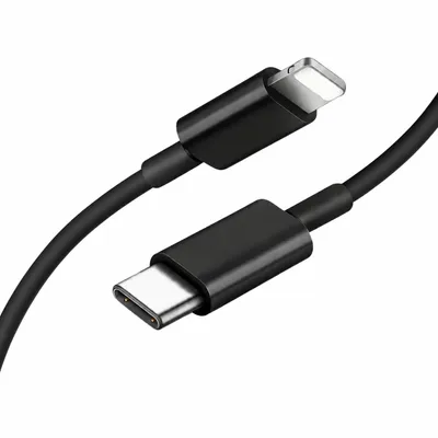 Produktbild von USB-C Schnell Ladekabel Datenkabel für iPhone iPad 8-Pin schwarz 1m 20W PD 1 meter, KI-generiertes Bild