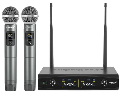 Obrázok produktu pre Bezdrôtová súprava mikrofónov pre karaoke – UHF – 2 mikrofóny – Viacero farieb – Vhodná na spev a prezentácie