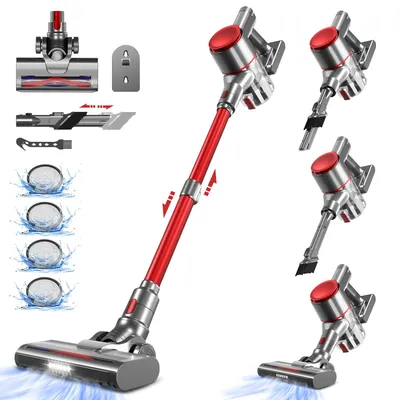 Produktbild von Hiazurm Akku Staubsauger,HEPAx4,Staubsauger kabellos,40 Min,Haushalte mit Haustieren ,kabelloser Staubsauger,Anti-Tangle-Staubsauger