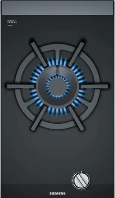 Produktbild von Siemens iQ700 ER3A6AB70, Schwarz, Integriert, 30 cm, Gaskochfeld, Glaskeramik, 1 Zone(n)