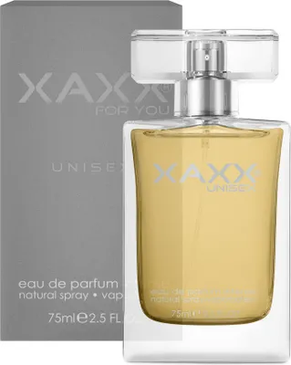 A perfume bottle and its box are displayed side-by-side against a white background.