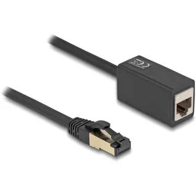 Produktbild von DeLOCK Netzwerk Verlängerungskabel RJ45 Stecker zu RJ45 Buchse Cat.8.1 S/FTP 1 m schwarz, 1 m, Cat8.1, S/FTP (S-STP), RJ-45, RJ-45, Schwarz