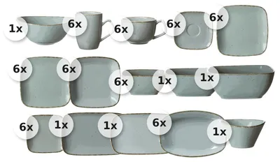 Produktbild von Kaffee- und Tafelservice 60 tlg. Casa blau