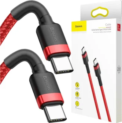 Immagine prodotto di Baseus Cafule da USB-C a USB-C, QC 3.0, USB-C PD, 3A 2 m - Rosso