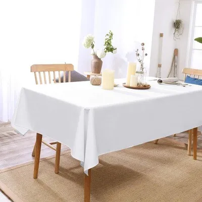Obrázok produktu pre Vianočný obrus, vodoodpudivý, s odnímateľnou podložkou, biely, 132 x 229 cm, polyester