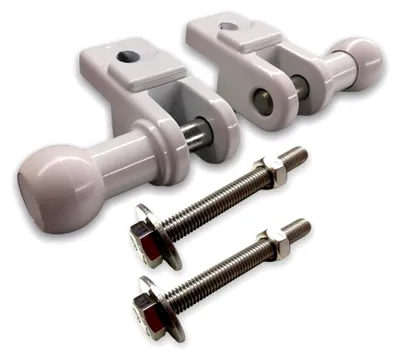 Produktbild von Balkon-Geländerhalterung, Weiß, Aluminium, inklusive Schrauben